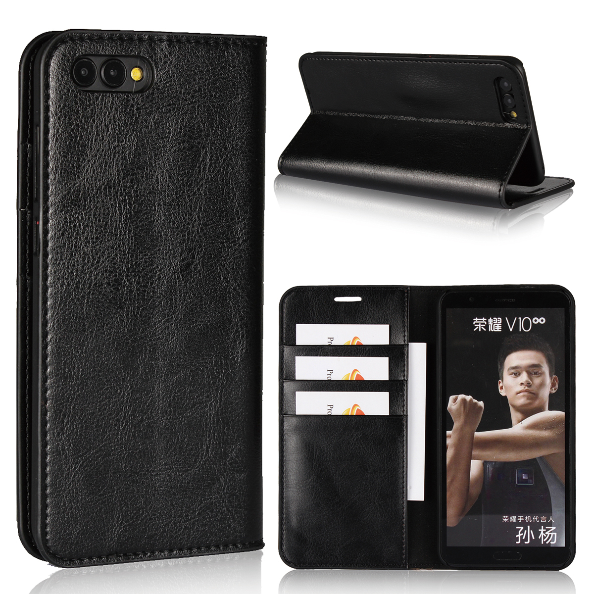Huawei Honor V10/Honor V9/Honor V8 Cover Shockproof Heavy Duty Protective Flip Wallet Leather Case