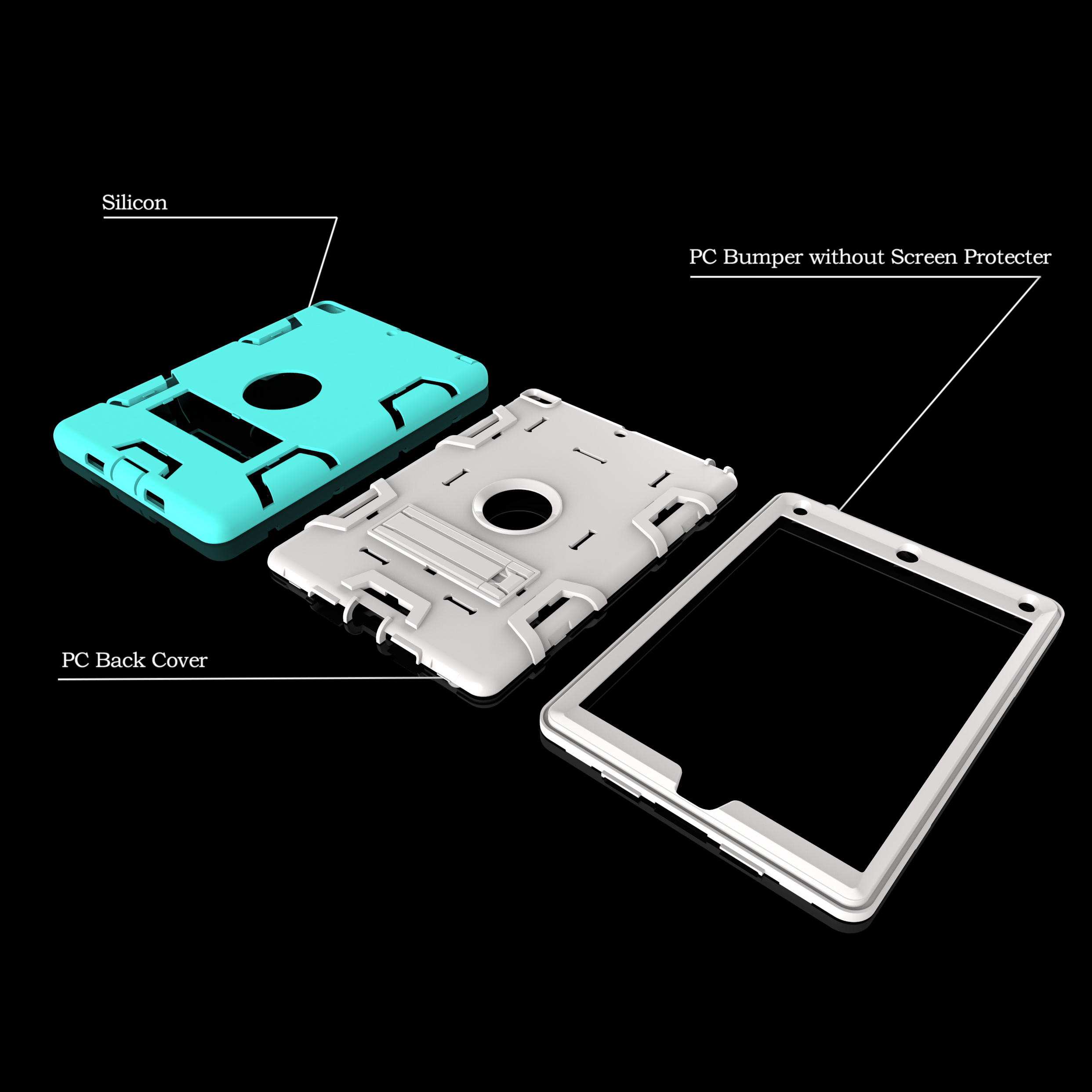 AppIe iPad pro 9.7/iPad 2 3 4/iPad mini 1 2 3 4 shockproof shatter-resistant bracket protector Cover