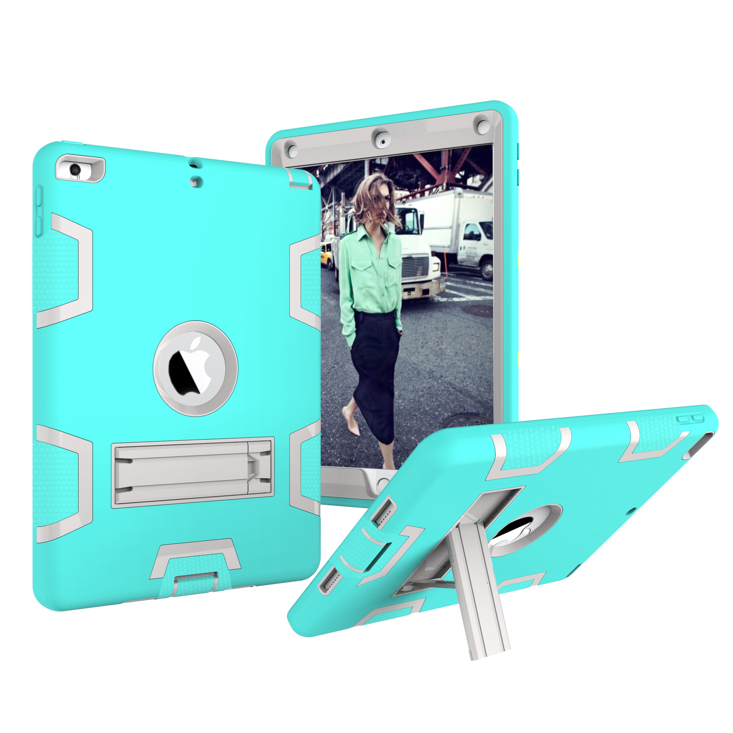 AppIe iPad pro 9.7/iPad 2 3 4/iPad mini 1 2 3 4 shockproof shatter-resistant bracket protector Cover