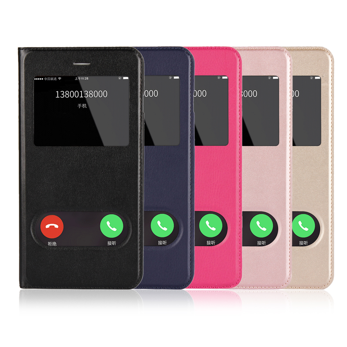 Apple iPhone 6 6s 7 8 Plus/5s/5se iPhone X Case[visual answering window]Shockproof Flip Leather Case