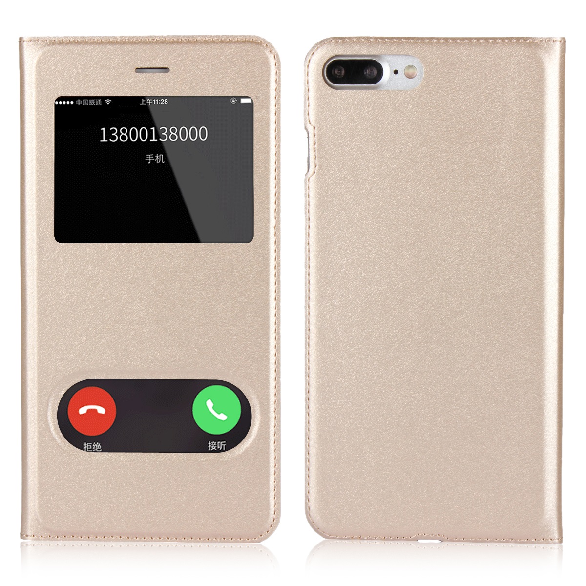 Apple iPhone 6 6s 7 8 Plus/5s/5se iPhone X Case[visual answering window]Shockproof Flip Leather Case
