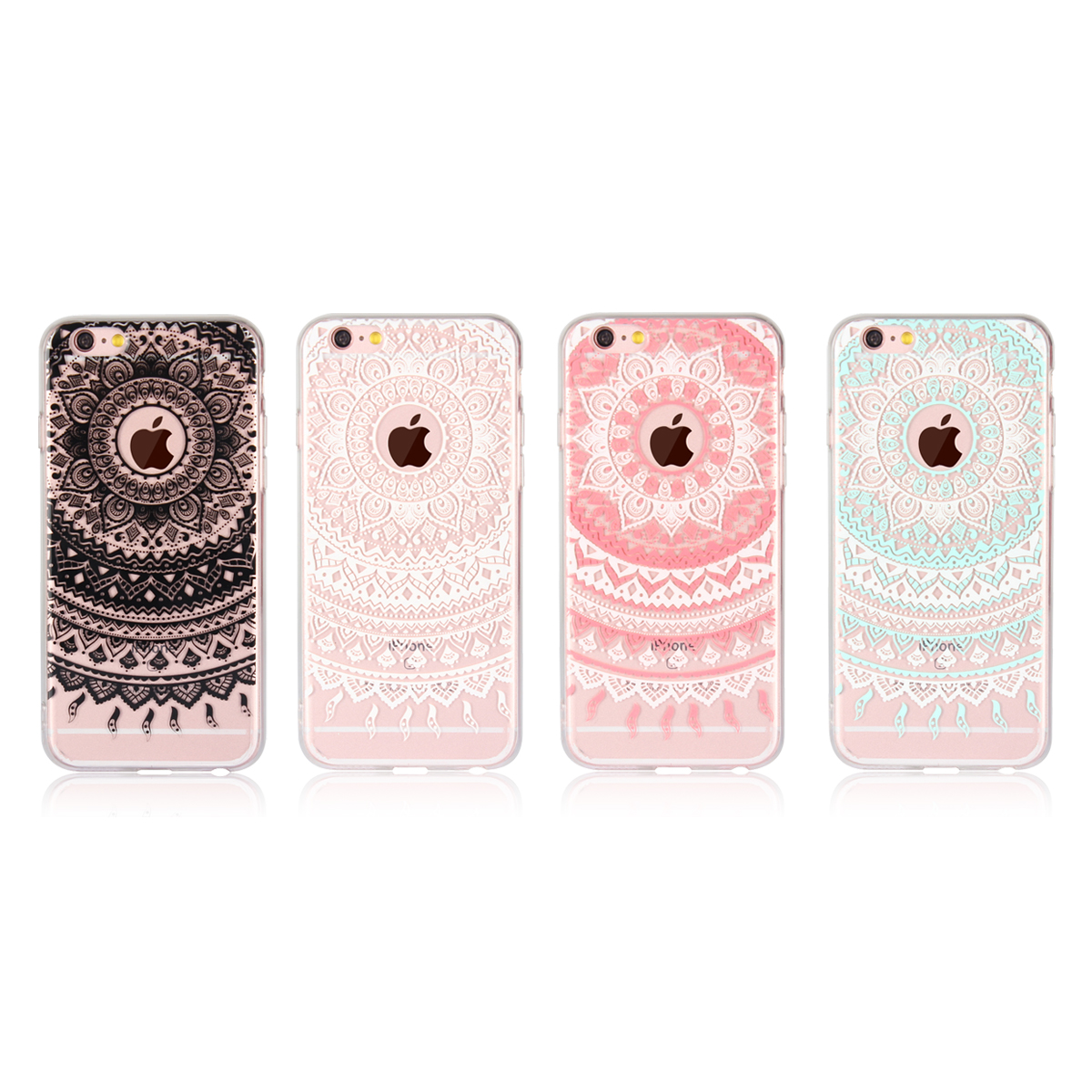 Alppe iPhone 6 6s 7 8 Plus 5s 5se Mandala pattern transparent hard PC ultra-thin shockproof cover