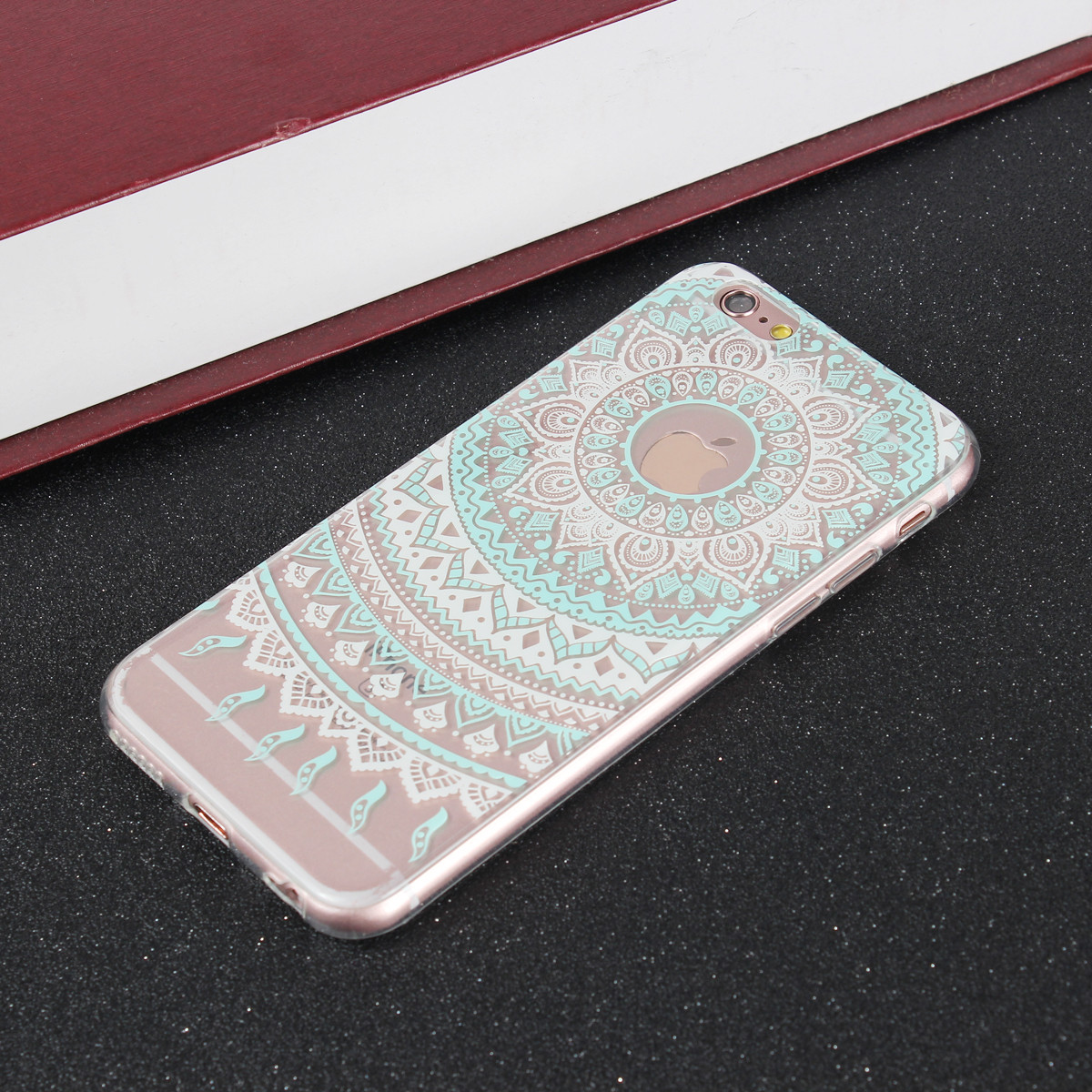 Alppe iPhone 6 6s 7 8 Plus 5s 5se Mandala pattern transparent hard PC ultra-thin shockproof cover