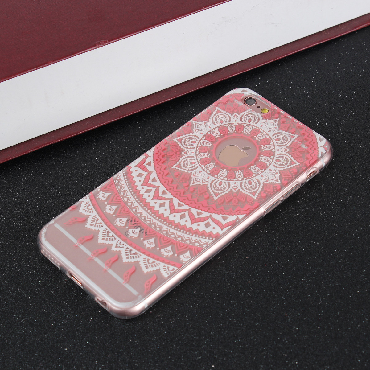 Alppe iPhone 6 6s 7 8 Plus 5s 5se Mandala pattern transparent hard PC ultra-thin shockproof cover