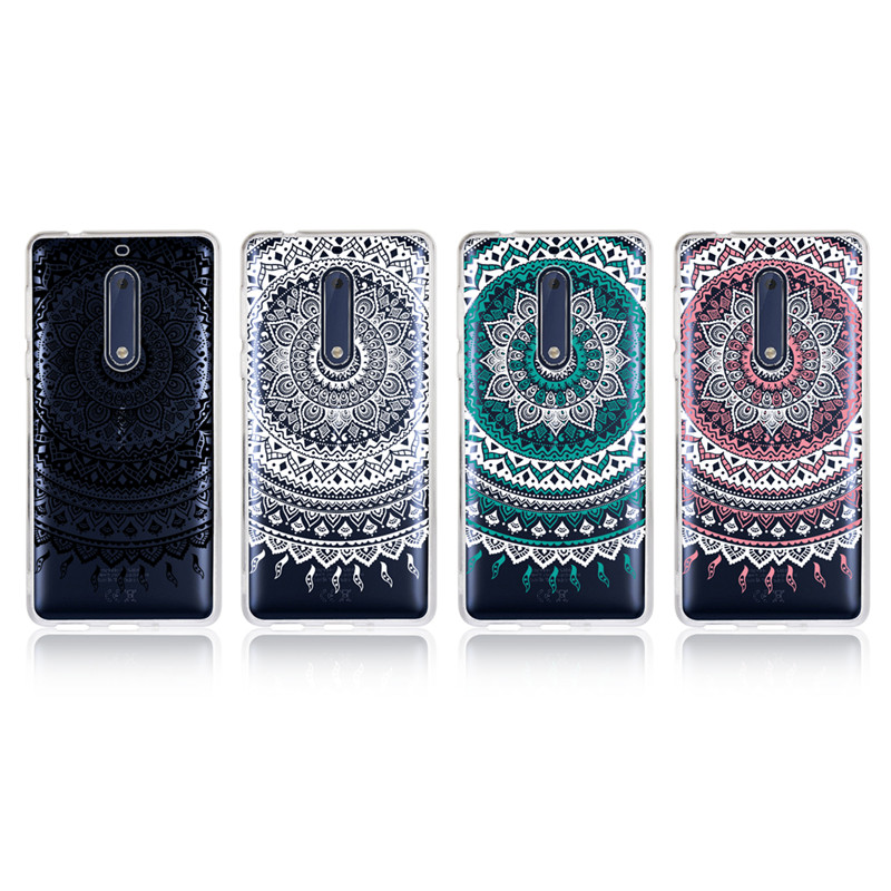 Nokia 5/Nokia 6/Nokia 8 Cases ,Mandala pattern transparent hard PC ultra-thin shockproof cover