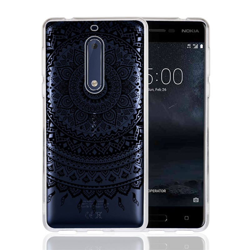 Nokia 5/Nokia 6/Nokia 8 Cases ,Mandala pattern transparent hard PC ultra-thin shockproof cover