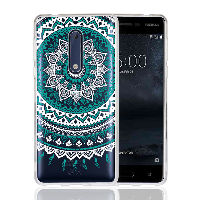 Nokia 5/Nokia 6/Nokia 8 Cases ,Mandala pattern transparent hard PC ultra-thin shockproof cover