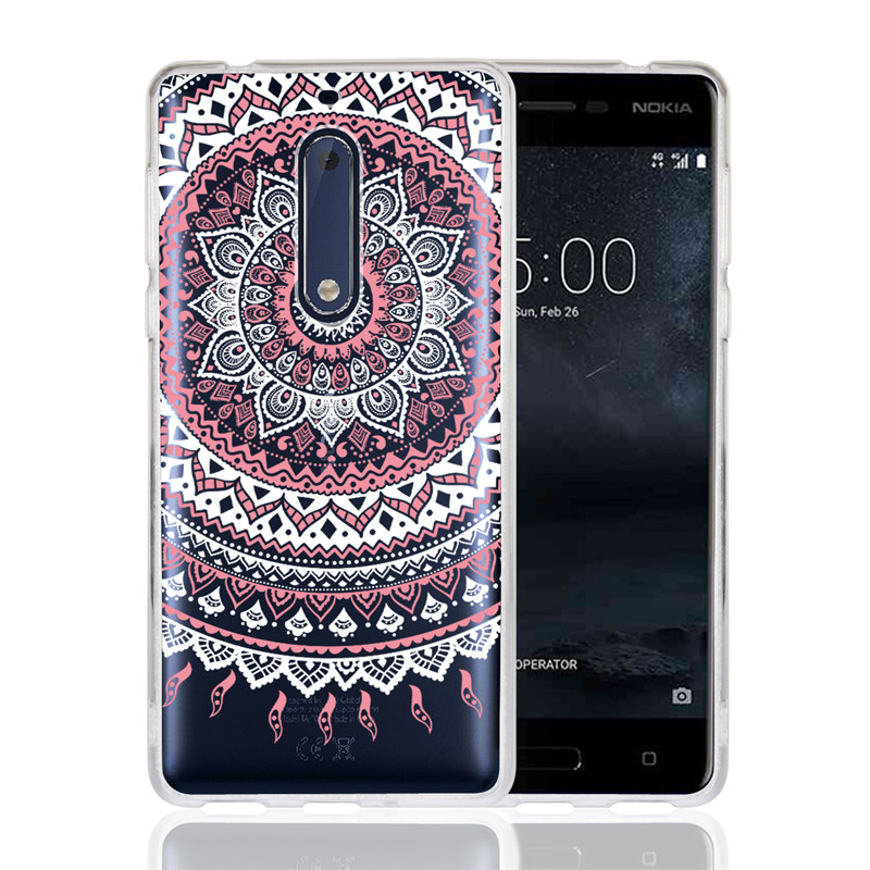 Nokia 5/Nokia 6/Nokia 8 Cases ,Mandala pattern transparent hard PC ultra-thin shockproof cover