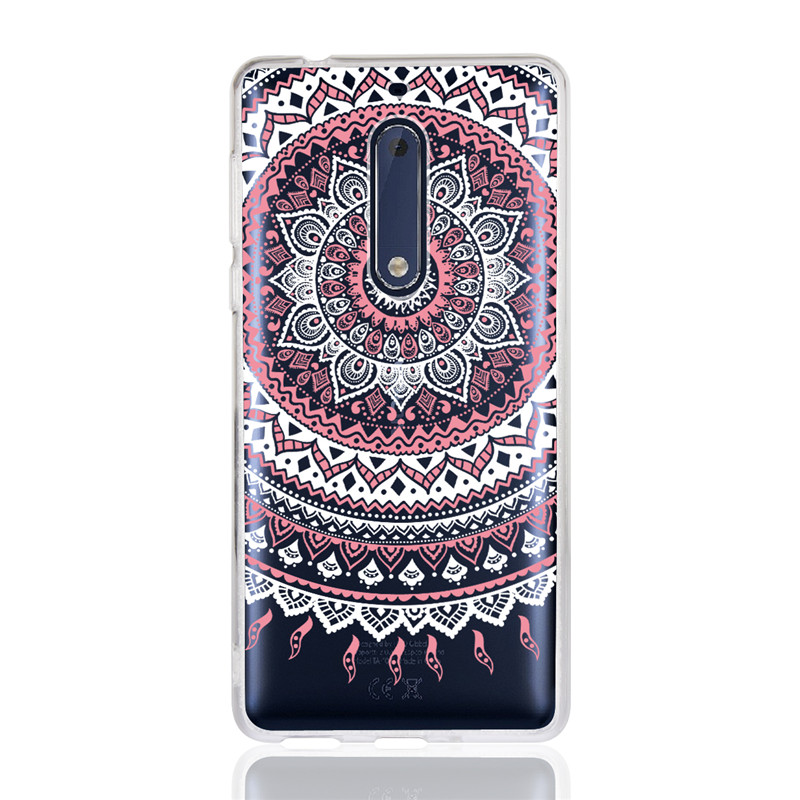 Nokia 5/Nokia 6/Nokia 8 Cases ,Mandala pattern transparent hard PC ultra-thin shockproof cover