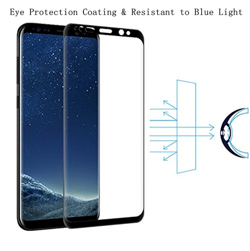 Samsung Galaxy S9 S8 Plus S7/Note 8 Screen Protector[3D Full Coverage][Eye Protection]Tempered Glass
