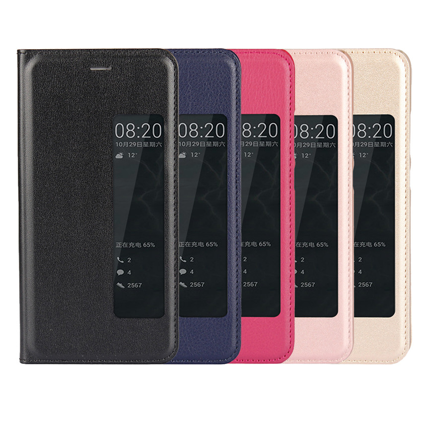 Huawei P10 Plus P9 Plus P9 P10 P8 Lite Case[visual window]Shockproof Flip Leather Covers