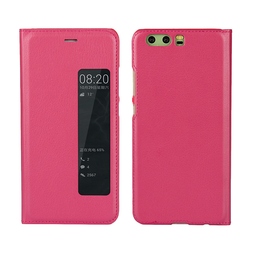 Huawei P10 Plus P9 Plus P9 P10 P8 Lite Case[visual window]Shockproof Flip Leather Covers