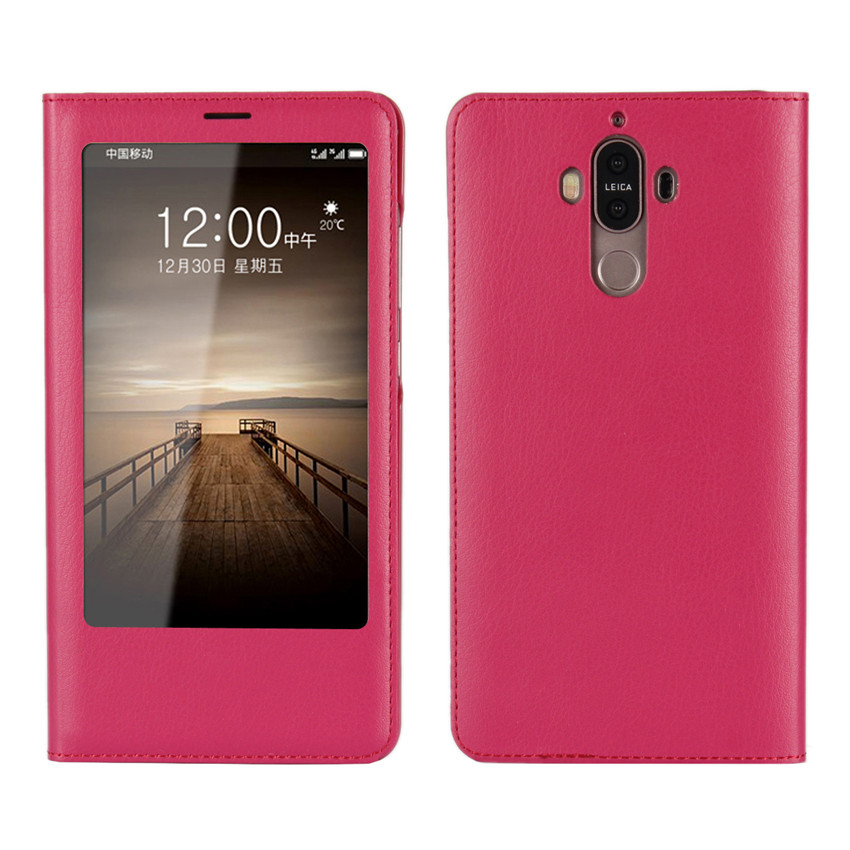Huawei Mate 9 Mate 8 Mate 10 Pro Nova 2 Plus [visual window]Shockproof Flip Leather Cover
