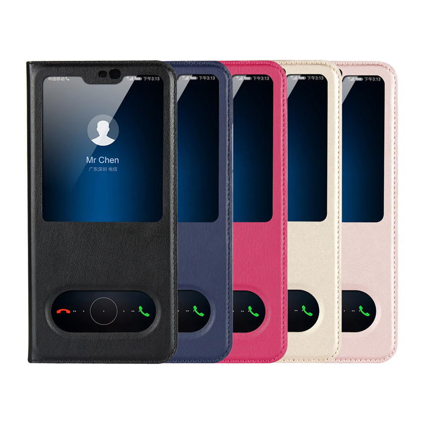 Huawei honor 10 honor V9 Plya honor 8 Lite Case[visual window]Shockproof Flip Leather Case