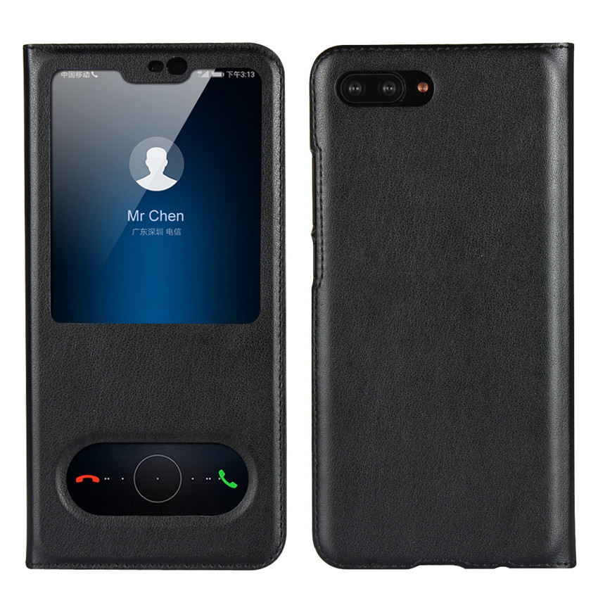 Huawei honor 10 honor V9 Plya honor 8 Lite Case[visual window]Shockproof Flip Leather Case