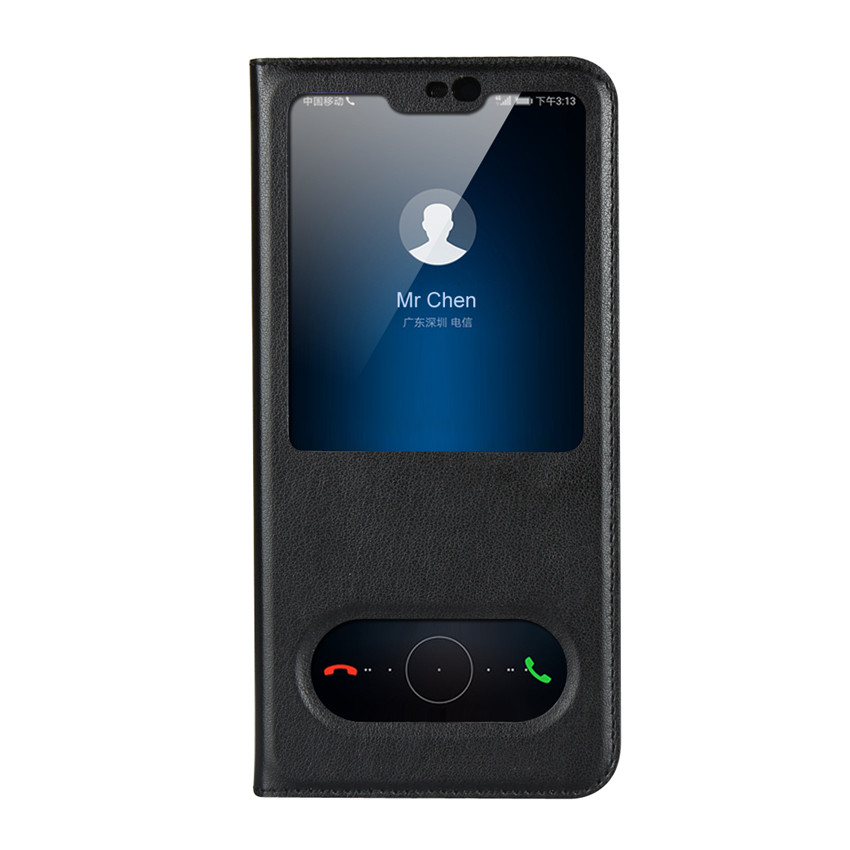Huawei honor 10 honor V9 Plya honor 8 Lite Case[visual window]Shockproof Flip Leather Case