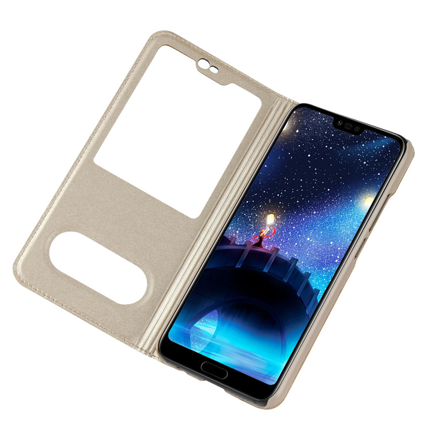 Huawei honor 10 honor V9 Plya honor 8 Lite Case[visual window]Shockproof Flip Leather Case