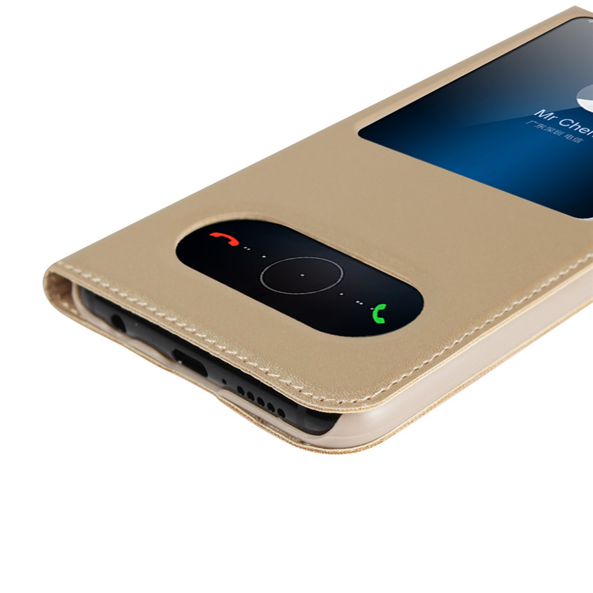 Huawei honor 10 honor V9 Plya honor 8 Lite Case[visual window]Shockproof Flip Leather Case