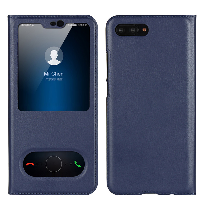 Huawei honor 10 honor V9 Plya honor 8 Lite Case[visual window]Shockproof Flip Leather Case