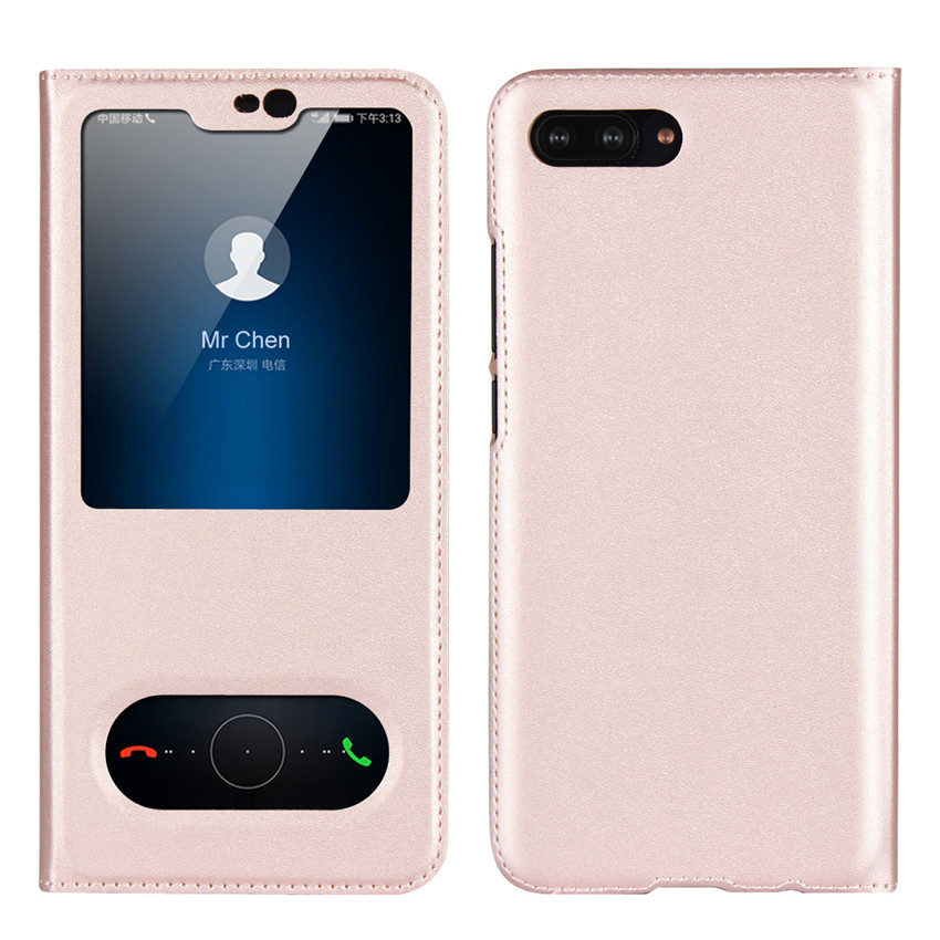 Huawei honor 10 honor V9 Plya honor 8 Lite Case[visual window]Shockproof Flip Leather Case