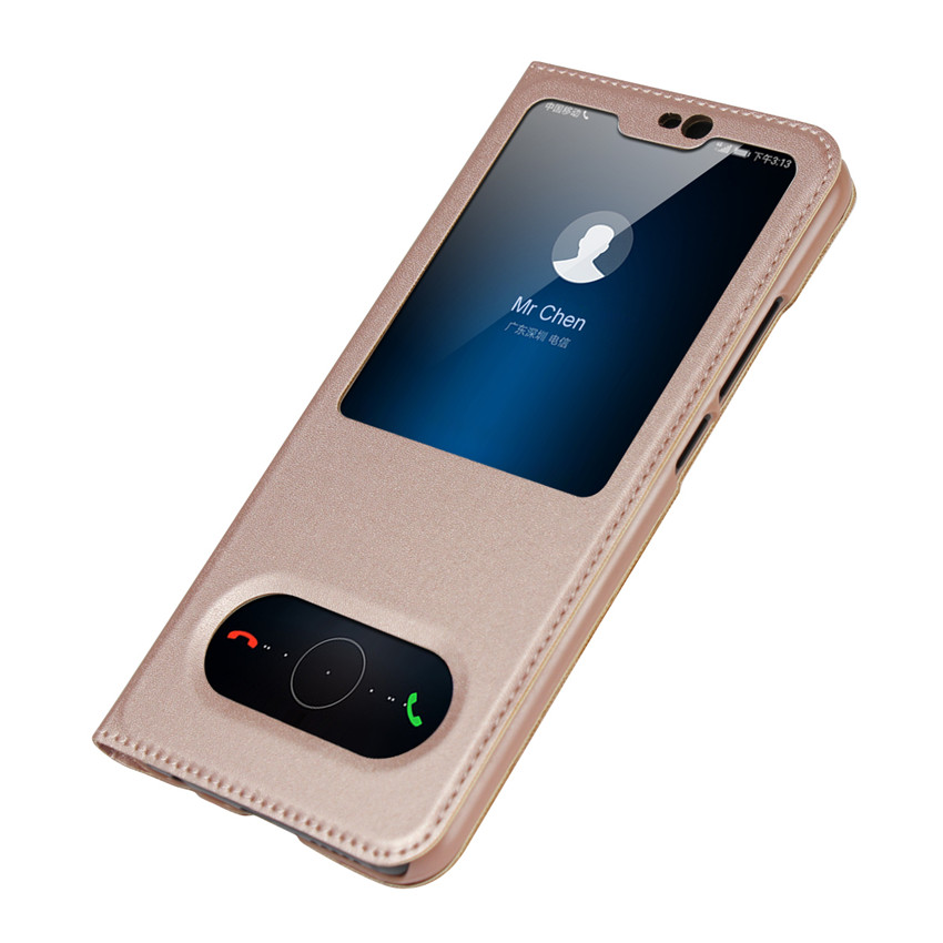Huawei honor 10 honor V9 Plya honor 8 Lite Case[visual window]Shockproof Flip Leather Case