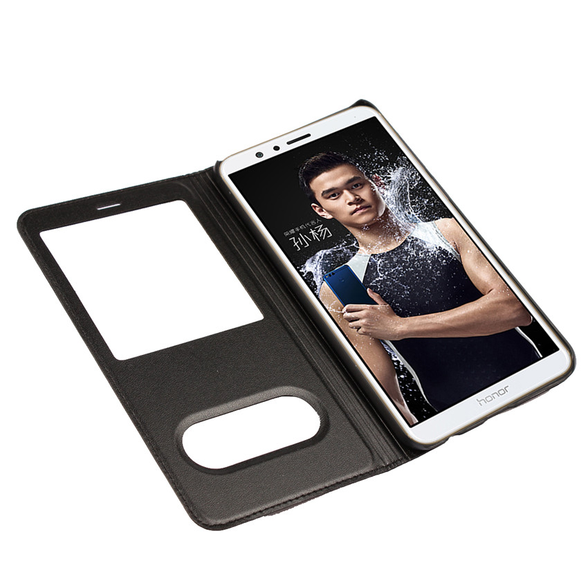 Huawei honor 7X honor 6X 5X 4X honor 6A 5A Case[visual window]Shockproof Flip Leather Cover