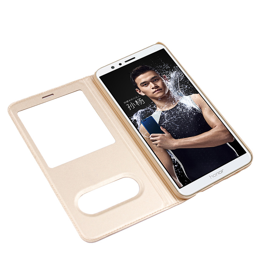 Huawei honor 7X honor 6X 5X 4X honor 6A 5A Case[visual window]Shockproof Flip Leather Cover