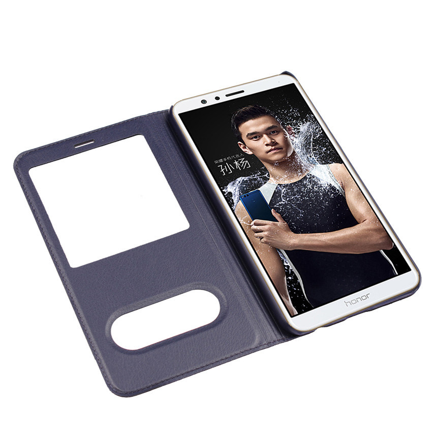 Huawei honor 7X honor 6X 5X 4X honor 6A 5A Case[visual window]Shockproof Flip Leather Cover