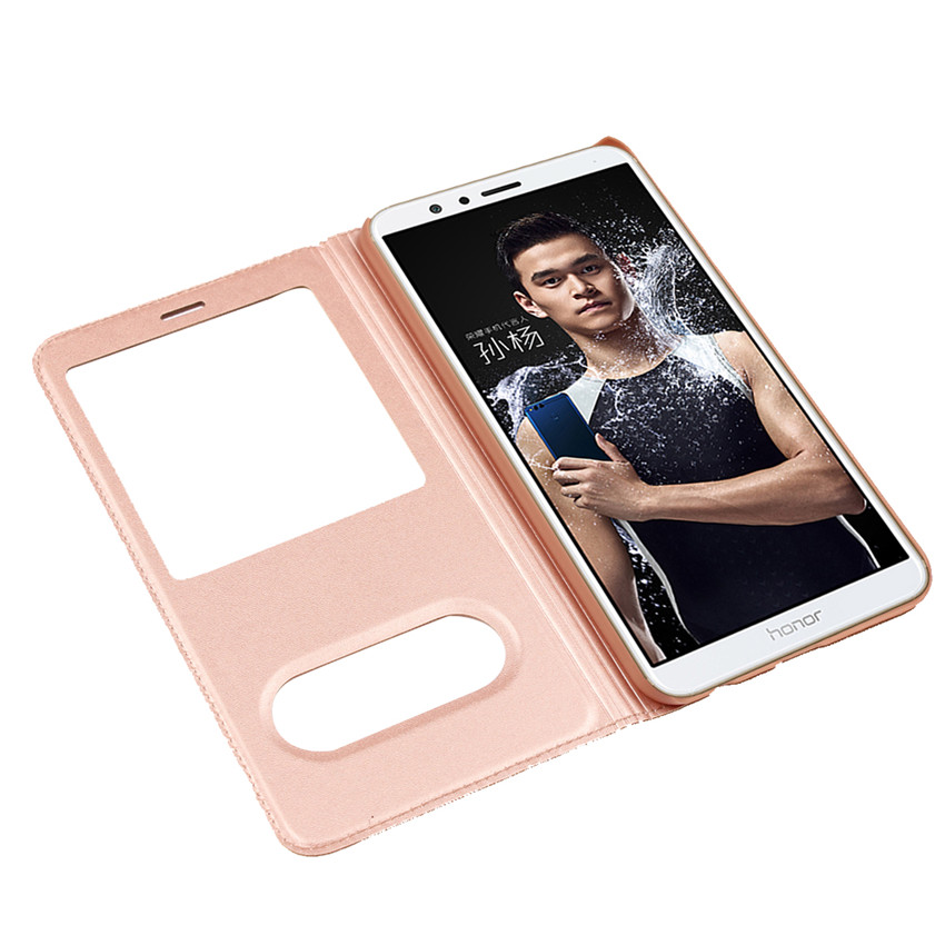 Huawei honor 7X honor 6X 5X 4X honor 6A 5A Case[visual window]Shockproof Flip Leather Cover