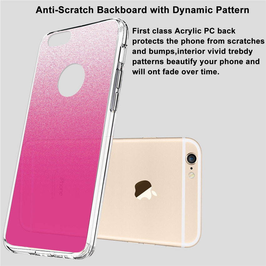 Apple iPhone 6 6s 7 8 Plus 5s Luxury flash back case ultra-thin anti-fall anti-skid Protective Case