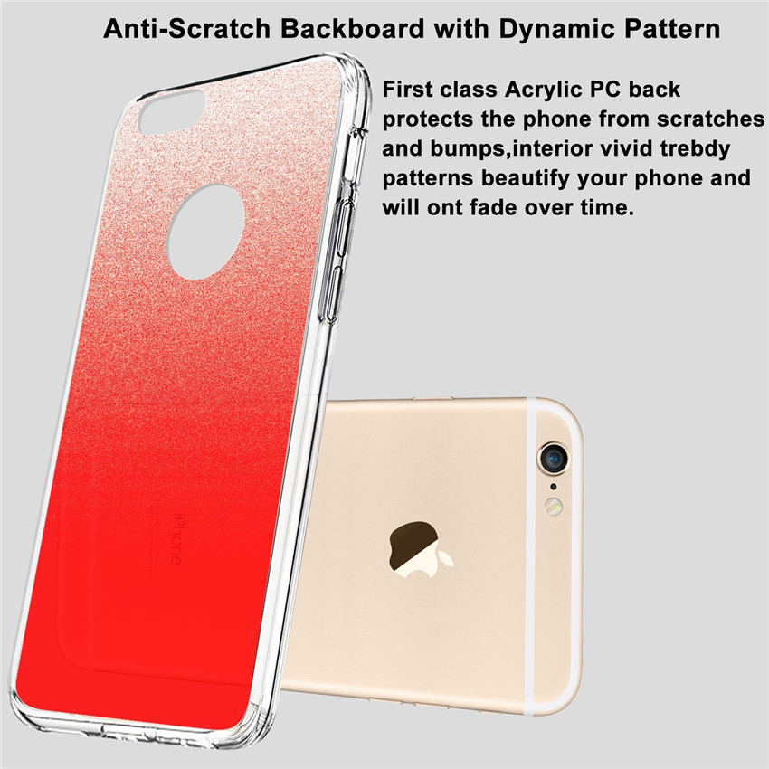 Apple iPhone 6 6s 7 8 Plus 5s Luxury flash back case ultra-thin anti-fall anti-skid Protective Case