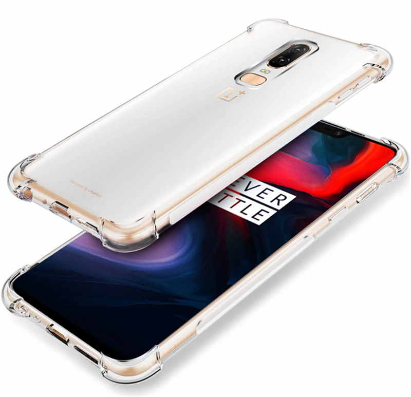 OnePlus 5 OnePlus 6 Case[Transparent]four-corner anti-fall TPU anti-skid shockproof protective cover