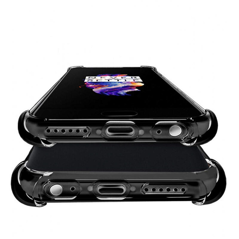 OnePlus 5 OnePlus 6 Case[Transparent]four-corner anti-fall TPU anti-skid shockproof protective cover