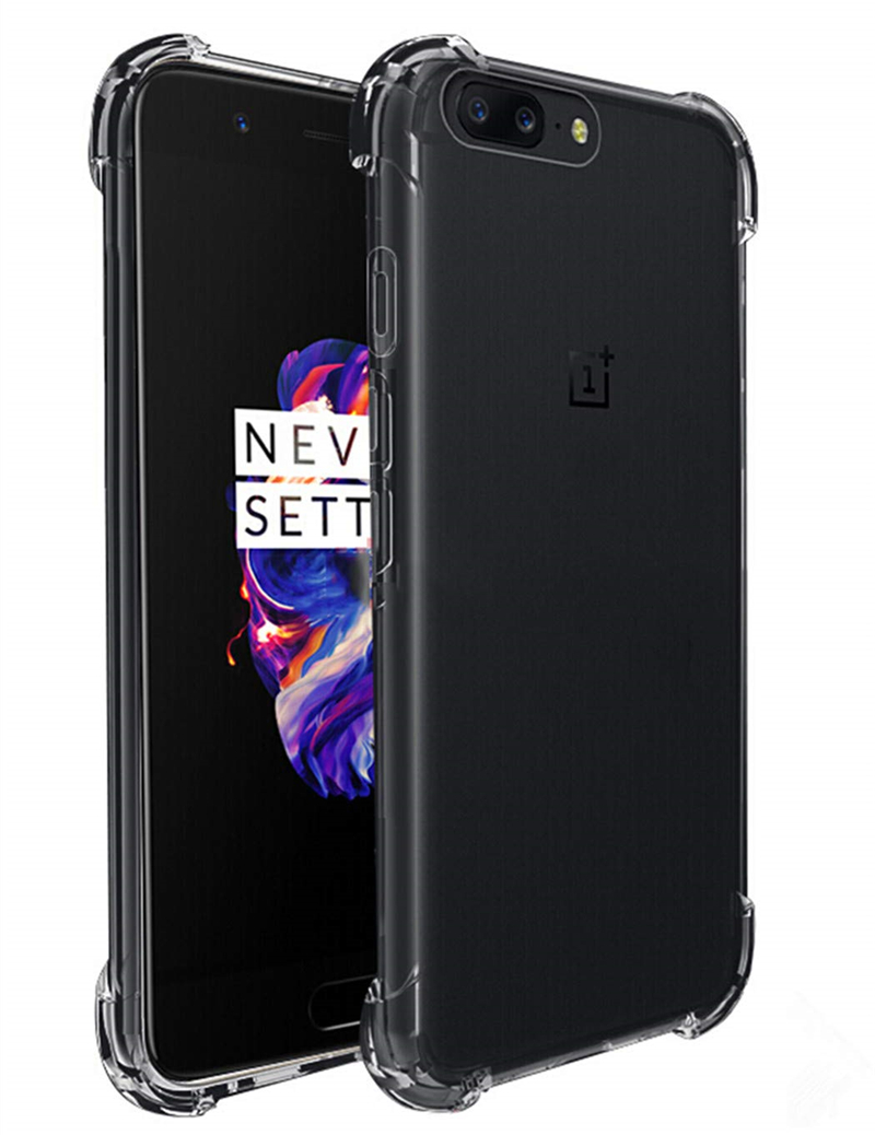 OnePlus 5 OnePlus 6 Case[Transparent]four-corner anti-fall TPU anti-skid shockproof protective cover