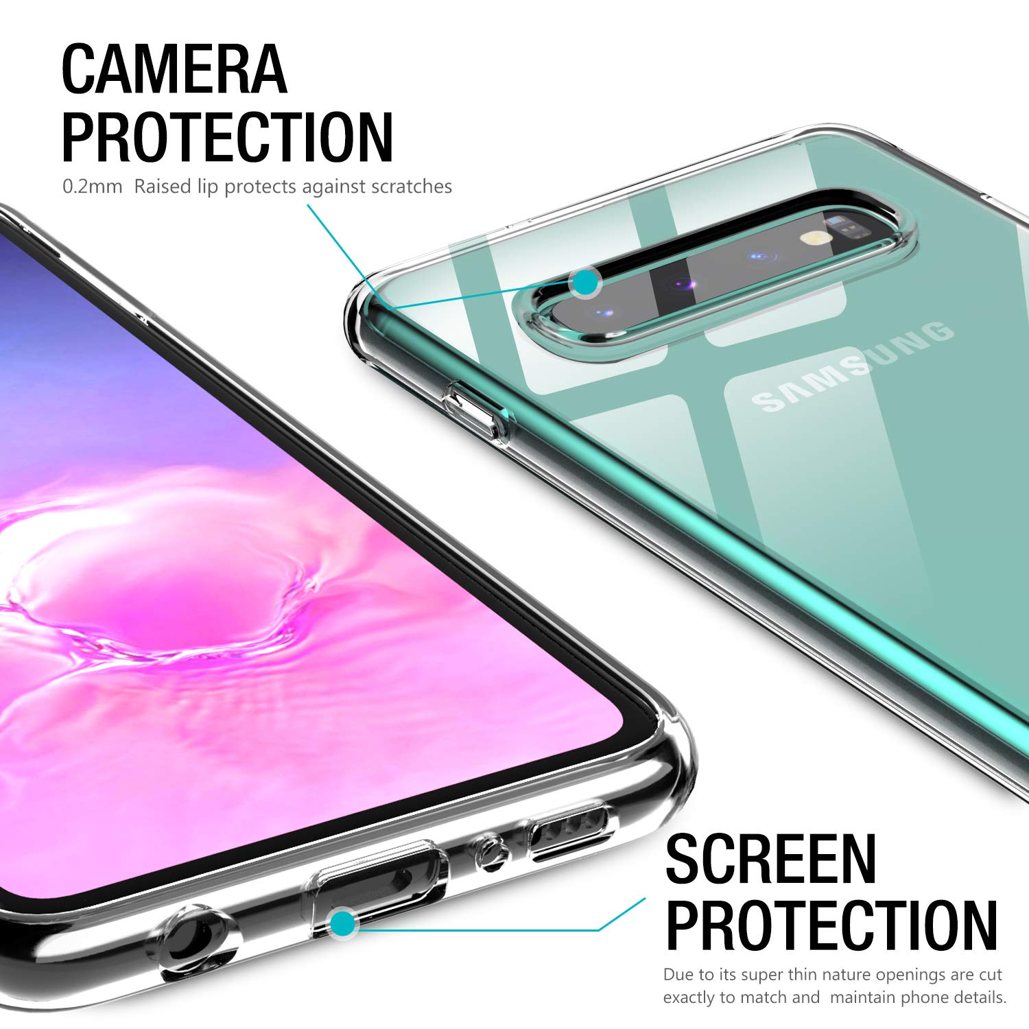 Samsung Galaxy S10 Lite S9 Plus S8 Plus S10 Case Anti-fall[transparent]Thin TPU protective cover