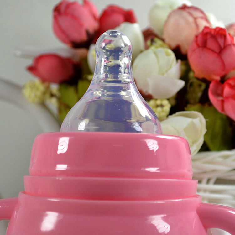 Big  or  small baby wide diameter milk bottles with large ears and warm feeling  This milk bottle is warm milk bottle, the base is warm material, when the hot water slowly white,The price is one