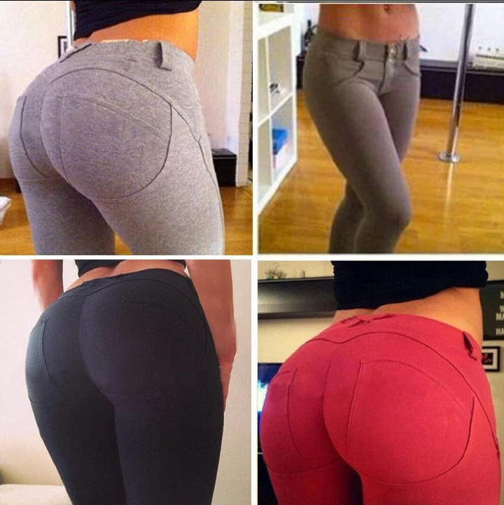New Fashion Long Pants Slimming Leggings Ladies Sports Yoga High Waisted Pencil Tight Jeans Trousers