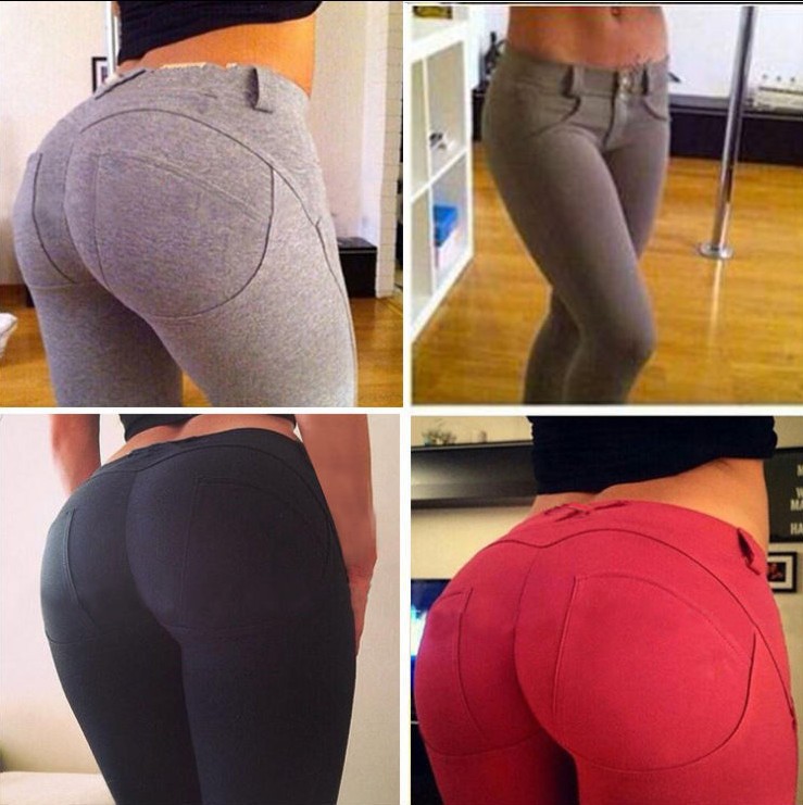 New Fashion Long Pants Slimming Leggings Ladies Sports Yoga High Waisted Pencil Tight Jeans Trousers