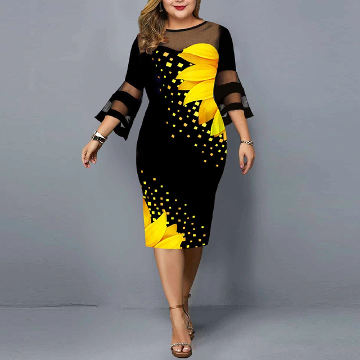 New digital printing gauze stitching plus-size women's dress ladies elegant, comfortable and trendy  dresses  skirts   skirt elegant and elegant girles  young wowen