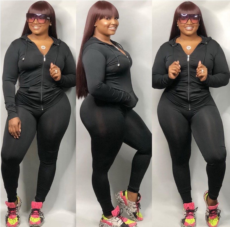 Spring 2022 New African jacket and trousers ladies leisure trade European and American sexy leisure pure color hooded two-piece set      Unit weight 0.45kg  Commodity attribute  Origin of guangzhou  T