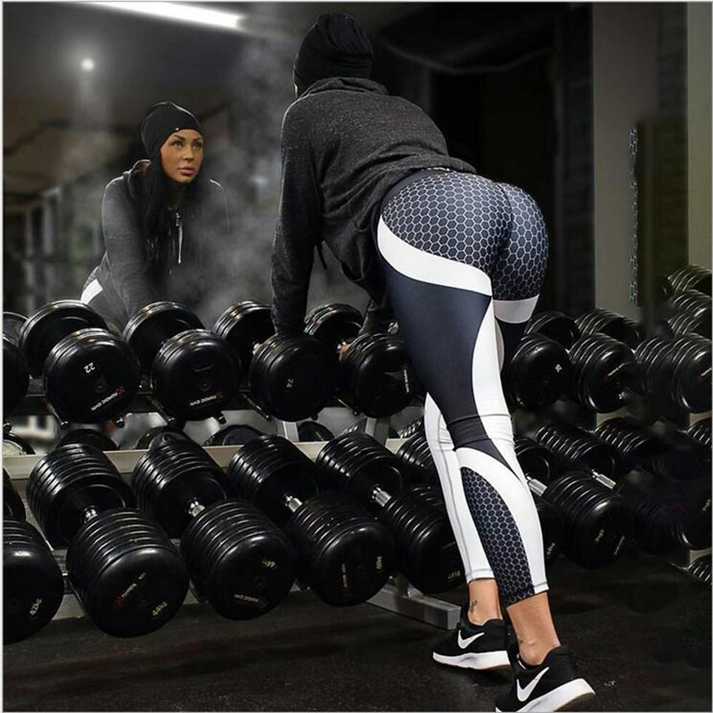 2022 new Africa Europe and the United States cross-border popular geometric honeycomb digital printing buttock lifting high waist yoga leggings    Unit weight 0.2kg  Commodity attribute  Category of s