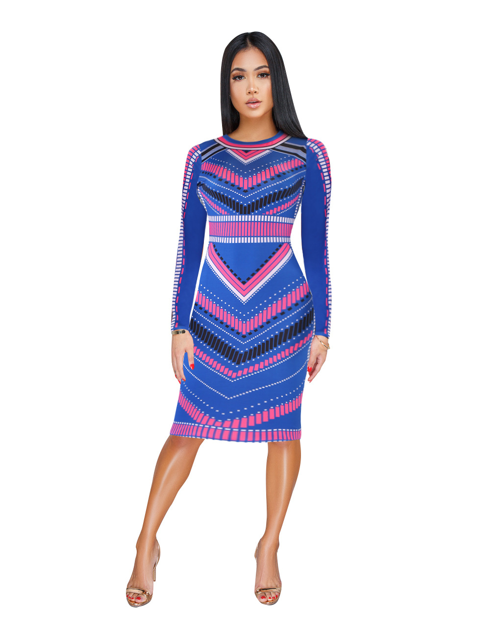 Europe and the United States women's digital printed dress independent station new night dress dress sleep dress comfortable breathable  Unit weight 0.25kg  Product volume 34cm * 28cm * 1cm  Commodity