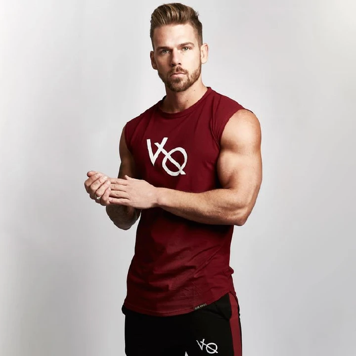 Muscle brothers VO Sleeveless sports men's vest fitness running sleeveless T-shirt breathable slim training clothes      Unit weight 0.2kg  Product volume 30cm * 20cm * 1cm        Category of source S