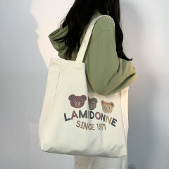 Travel canvas bag women single shoulder 2025 new large-capacity students class bag ins art belt baby bag