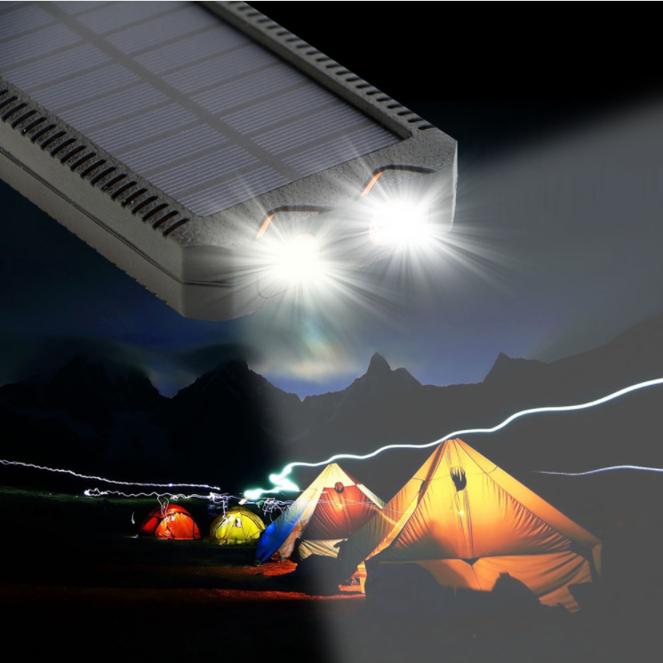 20000mAh Solar Power Bank External Battery Solar Powerbank Charger with Electric Cigarette Lighter