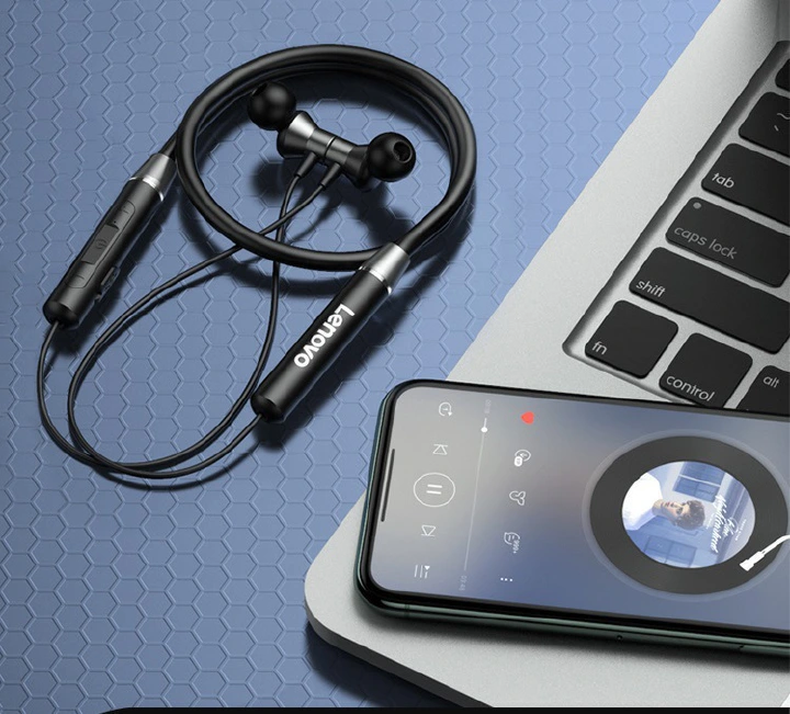 Suitable for Lenovo HE05 Bluetooth earphones, neck hanging, dual in ear sports, running, waterproof, magnetic absorption, high-definition calls, long battery life, TWS wireless Bluetooth earphones, co