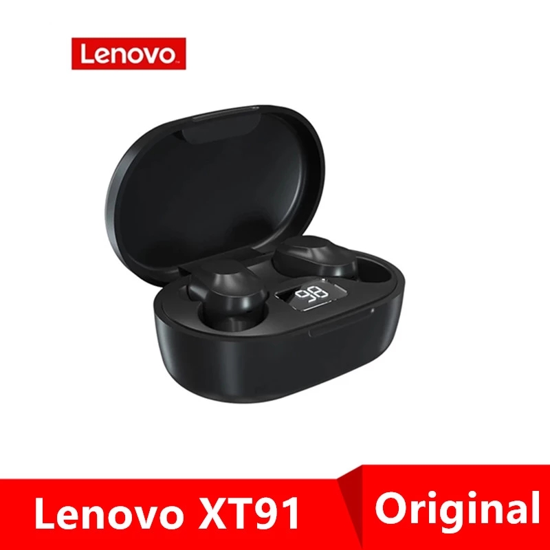 Lenovo XT91 TWS Wireless Bluetooth Earphones Dual Ear Sport Range Bluetooth Earplugs Mini Invisible Noise Reduction Band Microphone Stereo Bass