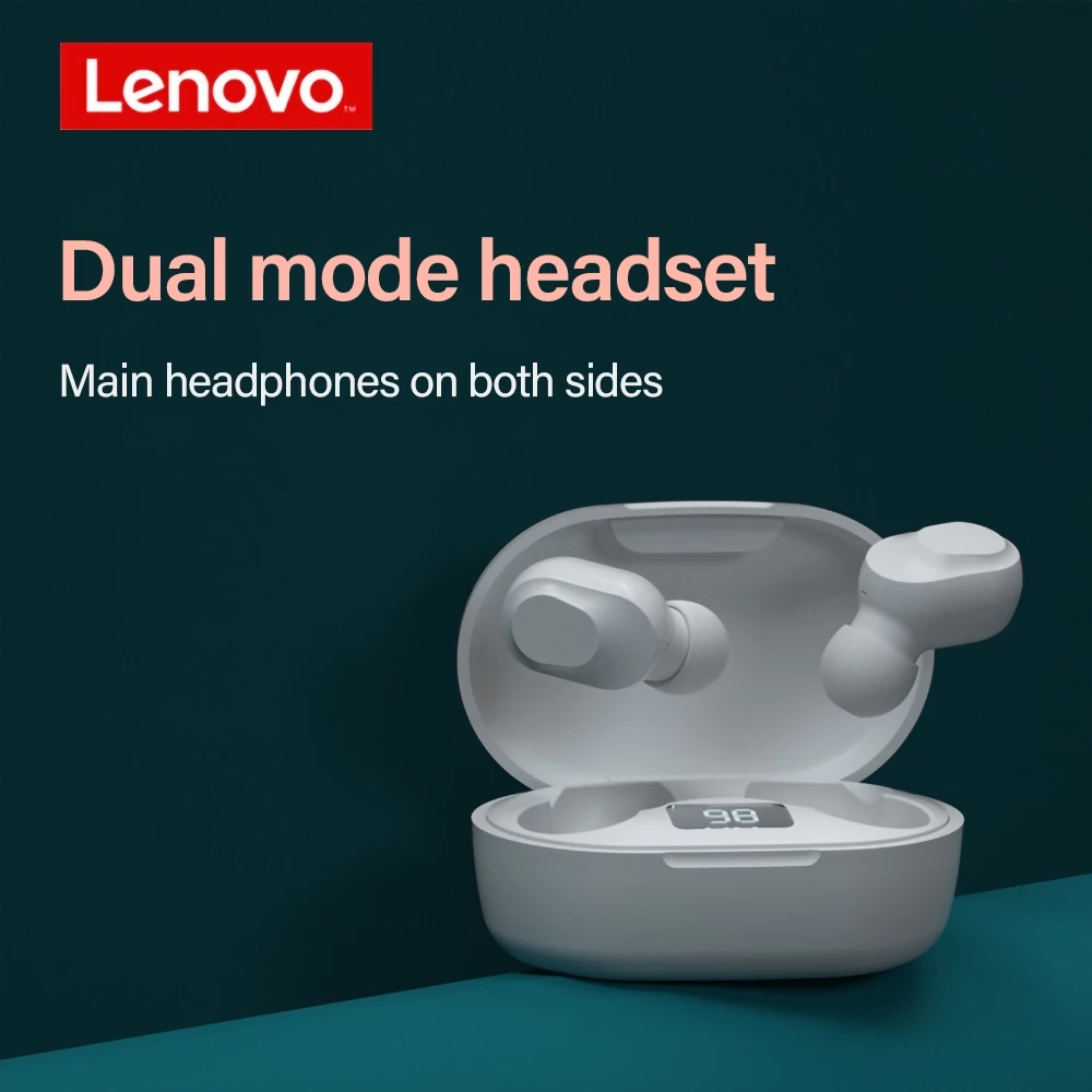 Lenovo XT91 TWS Wireless Bluetooth Earphones Dual Ear Sport Range Bluetooth Earplugs Mini Invisible Noise Reduction Band Microphone Stereo Bass