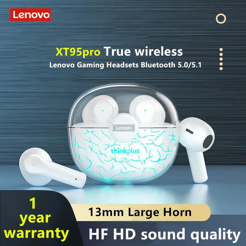 Lenovo XT95Pro Bluetooth Earphones True Wireless Dual Ear Noise Reduction Half In Ear Game Low Delay Ultra Long Standby 5.1 Esports Game Earplugs