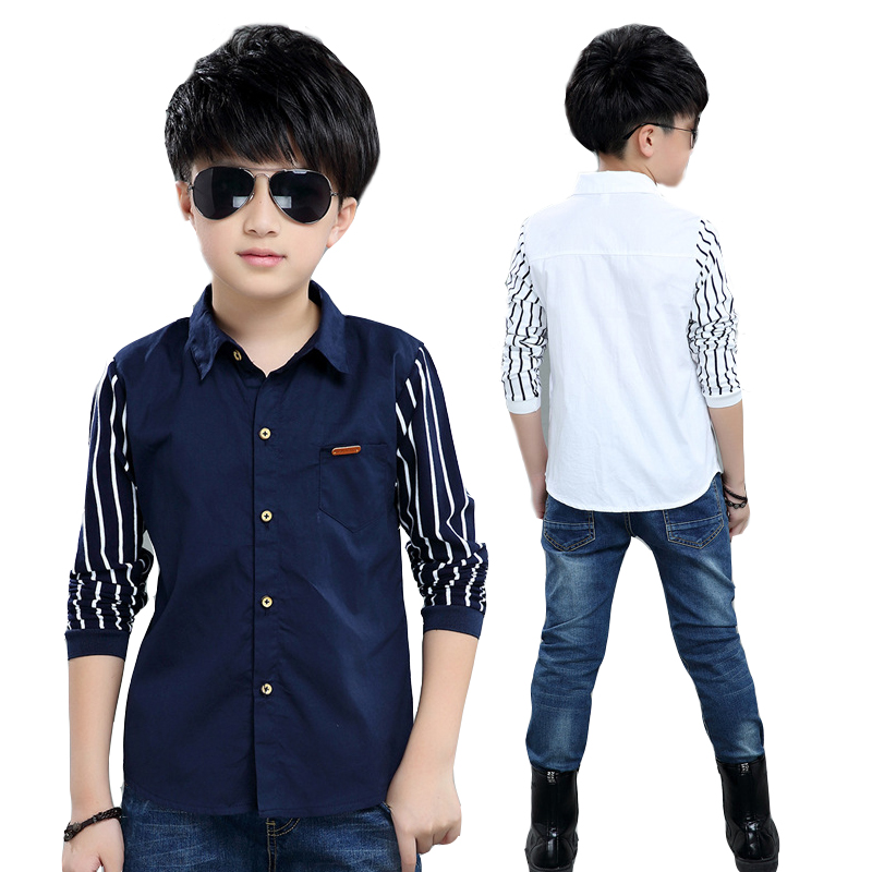 Midodo 1 Pcs Shirts For Boys Cotton Casual Children Clothes Long Sleeve Teenage School Uniform Shirt
